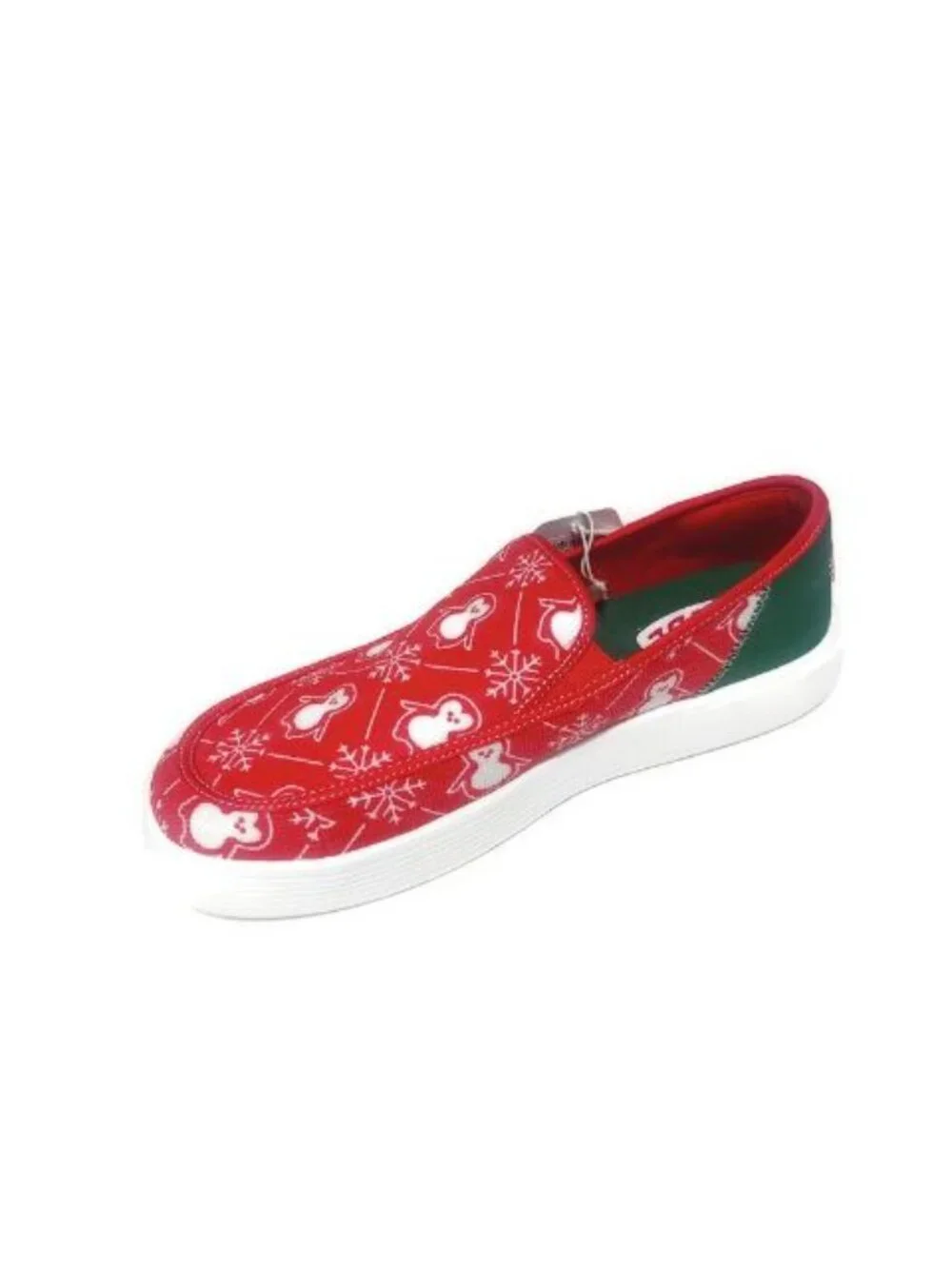 Hey Dude Sunapee Mens Size 11 Red White Penguin Casual Shoes Slip On Loafers Tee